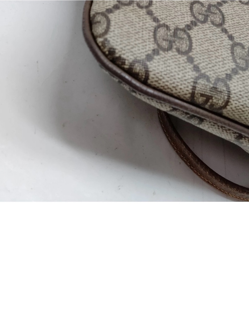 Gucci Beige GG Canvas Crossbody with Brown Leather Trim and Green-Red Web - Picture 6 of 7